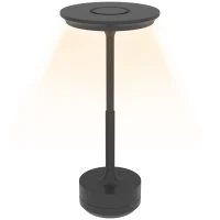 HOMCOM Lampa de Masa fara Cablu cu Baterie Reincarcabila Culori Lampa Tactila LED pentru Dormitor Camera de Zi Negru lampa de masa veioza decor stil vintage decor casa iluminat casa lampa din rattan otel lemn metal(m-1)