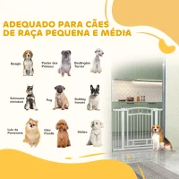 PawHut Barreira de Segurança para Cães com Largura Ajustável 76-104 cm Barreira com 2 Extensões para Escadas e Portas Branco(m-4)
