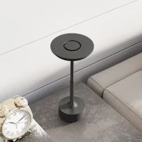 HOMCOM Lampa de Masa fara Cablu cu Baterie Reincarcabila Culori Lampa Tactila LED pentru Dormitor Camera de Zi Negru lampa de masa veioza decor stil vintage decor casa iluminat casa lampa din rattan otel lemn metal(m-8)