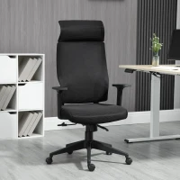 Vinsetto Mesh Office Chair Breathable Fabric Computer Home Executive w/ Wheels Black(m-10)