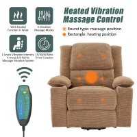 Remote Control Power Lift Massage Chair with Heat, Cup Holders, Upholstered Lounger Chair for Living Room, 95L x 73W x 102H cm, Light Brown(m-4)