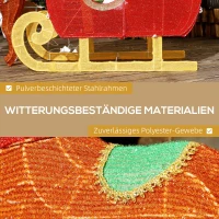 Outsunny Stralende Kerstdecoratie, Kerstman op Slee met Rendieren, 246 LED-Lampjes, Grondspiezen, Veelkleurig(m-6)