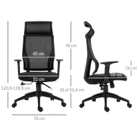 Vinsetto Mesh Office Chair Breathable Fabric Computer Home Executive w/ Wheels Black(m-3)