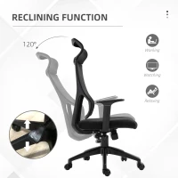 Vinsetto Mesh Office Chair Breathable Fabric Computer Home Executive w/ Wheels Black(m-5)