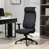 Vinsetto Mesh Office Chair Breathable Fabric Computer Home Executive w/ Wheels Black(m-2)
