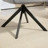 HOMCOM Draaibare Armstoel, Moderne Accentstoel met Metalen Poten voor Woonkamer, Slaapkamer, Kantoor, Grijs(m-8)