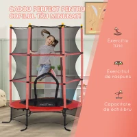 Homcom Trambulina Copii Ø163×190 cm – Cu Plasa de Siguranta & Arcuri Protejate(m-7)
