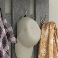 HOMCOM Mobilier pentru Hol cu Raft pentru Încălțăminte, Oglindă, 6 Cârlige, 2 Rafturi și Sertare, 90x24x177 cm, Gri(m-9)