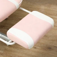 HOMCOM Silla Gamer Reclinable con Altura Ajustable Reposapiés Retráctil Soporte Lumbar y Reposacabezas Desmontable Rosa(m-9)