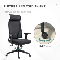 Vinsetto Mesh Office Chair Breathable Fabric Computer Home Executive w/ Wheels Black(m-6)