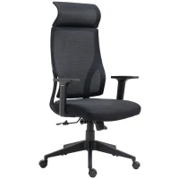 Vinsetto Mesh Office Chair Breathable Fabric Computer Home Executive w/ Wheels Black(m-11)