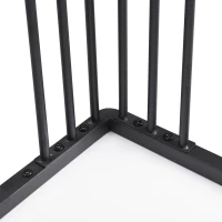 2 Piece High Gloss Coffee Table with Nesting Tables, Marble Side Table with Metal Frame, 60L x 60W x 45H cm, White+Black(m-11)