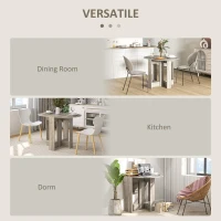 HOMCOM Space-saving Drop Leaf Table, Folding Dining Table for Small Space, Kitchen, Dining Room, Grey(m-6)