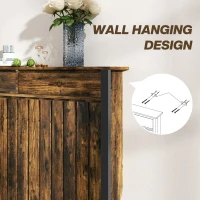 HOMCOM 93 x 88.5cm Rustic-Look Radiator Cover - Brown/Black(m-6)
