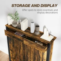 HOMCOM 93 x 88.5cm Rustic-Look Radiator Cover - Brown/Black(m-4)