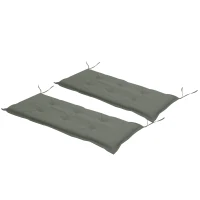 Outsunny Bankauflage, 2er Set, Bankkissen, Sitzkissen für Gartenbank, Polster Polyester Dunkelgrau 120 x B54 x D5 cm(m-10)