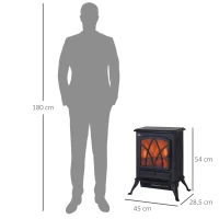 HOMCOM Elektrische kachel elektrisch werkende kachel haardkachel 1000 W / 2000 W(m-3)