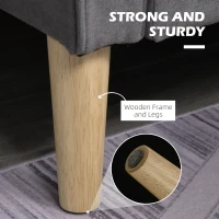 HOMCOM Modern 2 Seater Sofa with Hidden Storage, 117cm Tufted Cotton Couch with Wood Legs, Compact Loveseat for Living Room, Kitchen, Grey(m-6)