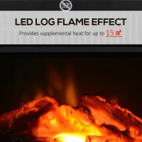 HOMCOM Elektrische kachel haardkachel 1200 W elektrisch werkende kachel vrijstaande kachel vlameffect(m-4)