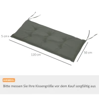 Outsunny Bankauflage, 2er Set, Bankkissen, Sitzkissen für Gartenbank, Polster Polyester Dunkelgrau 120 x B54 x D5 cm(m-3)