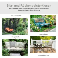 Outsunny Bankauflage, 2er Set, Bankkissen, Sitzkissen für Gartenbank, Polster Polyester Dunkelgrau 120 x B54 x D5 cm(m-7)