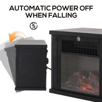 HOMCOM Elektrische kachel haardkachel 1200 W elektrisch werkende kachel vrijstaande kachel vlameffect(m-6)