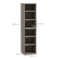 Homcom Set 2 Rafturi CD/DVD Gri inchis – 12 Rafturi, Capacitate 204 CD-uri, 21×22,5×88,5 cm(m-3)