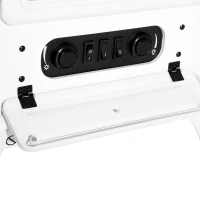 HOMCOM® Elektrische kachel haardkachel vlameffect metaal glas wit 42 L x 28 B x 55 H cm(m-9)