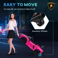 AIYAPLAY Lamborghini Revuelto Licensed 12V Ride on Car w/ Butterfly Doors, Transport Wheels, Suspension, Remote Control, Pink(m-5)
