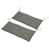 Outsunny Bankauflage, 2er Set, Bankkissen, Sitzkissen für Gartenbank, Polster Polyester Dunkelgrau 120 x B54 x D5 cm(m-1)