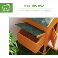 PawHut Wooden Chicken Coop with Run, Nesting Box, Slide-out Tray, Ramp, Perches, Asphalt Roof, 179 x 67 x 115cm(m-6)