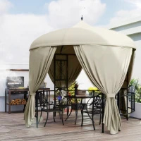 Outsunny Foisor de Gradina Rotund de 3(m), Gazebo Elegant(m-2)