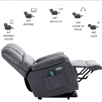 Fauteuil de Relaxation Électrique Massant et Chauffant avec Télécommande, Inclinable, Gris(m-6)