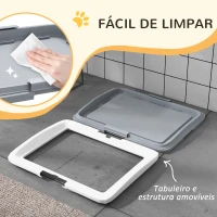 PawHut Tabuleiro para Resguardos de Cães Sanita para Cães com Bandeja para Treino em Exterior e Interior 63x48,5x6 cm Cinza(m-5)