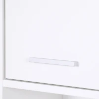 HOMCOM Bathroom Floor Storage Cabinet Slim Tallboy w/ Door Cupboard & Shelves For Living Room, Bedroom, Hallway White(m-8)
