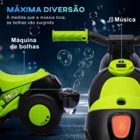 AIYAPLAY Mota Elétrica para Crianças Mota a Bateria 6V com Função de Bolhas Farol Música Motocicleta para Crianças com Velocidade 3km/h Carga 30 kg Verde(m-4)