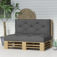 Outsunny 2 Seater Pallet Seat Cushions Back Pillows Replacement, Patio Chair Cushions Set for Indoor Outdoor, Charcoal Grey(m-10)