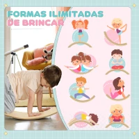 AIYAPLAY Tábua de Equilíbrio para Crianças Tábua Curva de Madeira Carga 50 kg para Treino Sensorial Equilíbrio 90x29x19 cm Madeira(m-4)