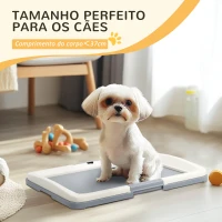 PawHut Tabuleiro para Resguardos de Cães Sanita para Cães com Bandeja para Treino em Exterior e Interior 63x48,5x6 cm Cinza(m-6)