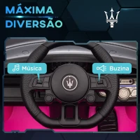 AIYAPLAY Carro Elétrico para Crianças Carro Maserati GT2 12V  com Controlo Remoto Faróis LED Buzina E Música  115x60x45 cm(m-7)