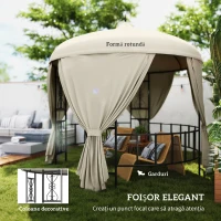 Outsunny Foisor de Gradina Rotund de 3(m), Gazebo Elegant(m-4)