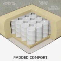 HOMCOM Fotel relaksacyjny z podnóżkiem i funkcją leżenia, w komplecie uchwyty na napoje, do 150 kg, Brązowy(m-7)