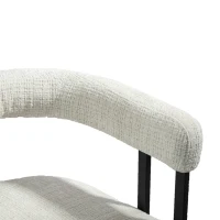 Set aus 2 Chenille Esszimmerstuhl mit runder Rückenlehne, Beige(m-6)