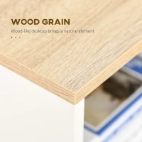 HOMCOM Computer Desk with 3-Tier Storage Shelves Writing Desk with Two Side Compartments for Home Office, Study, 115 x 55 x 75 cm, Oak Tone(m-7)