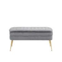 Panca con vano contenitore, poggiapiedi per camera da letto, soggiorno, ingresso, Grigio Scuro(m-9)