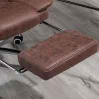 Vinsetto Home Office Chair Microfibre Desk Chair with Reclining Function Armrests Swivel Wheels Footrest Brown(m-11)