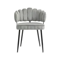 Set aus 2 Samt Esszimmerstuhl mit runder Rückenlehne, gehören für Esszimmer, Wohnzimmer en Büro,  Grau(m-7)