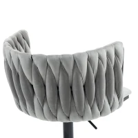 Samtweicher Bürostuhl, 360° drehbar,  Höhenverstellbar, Grau(m-8)