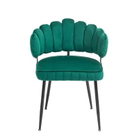 Ensemble de 2 chaises en velours avec dossier rond, pour salle à manger, salon ou chambre, Émeraude(m-9)