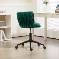 Samtweicher Bürostuhl, 360° drehbar, Höhenverstellbar, Smaragd(m-5)